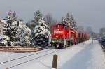 294 650 am 03.12.2010 mit einem Gterzug bei Hirschau ( Strecke Amberg-Schnaittenbach)