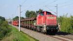 01.09.2011 BR 294 bringt Autotransportwagen nach Zwickau. Hier bei Schweinsburg/Culten.