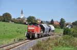 294 599 mit kurzem Gterzug am 16.09.2011 unterhalb von Gebenbach (Strecke Amberg-Schnaittenbach)