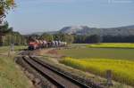 294 599 mit EK56937 am 19.10.2012 bei Hirschau am Monte-Blick (Strecke Amberg  -Schnaittenbach)