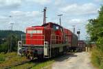   Die 294 743-0 (V90 remotorisiert), ex DB 290 243-5, der der DB Schenker Rail am 10.07.2013, bei der Arbeit am Ablaufberg in Kreuztal.