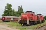 Am 24.Juni 2013 warteten zwei DBSR 294er vor den Toren des AW Cottbus auf ihren Einlass. Eine davon war  294 838.