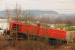 Entgleiste 294 647-3 DB Schenker Rail in Kronach/ Neuses am 28.03.2013.