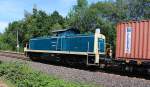 Lokportrait von der 295 095-4 die der Railsystems RP GmbH gehört. Sie hat am 04.06.2014 Nachschubarbeit am Containerzug von Glauchau nach Hof geleistet. Fotografiert wurde sie aus dem heimischen Garten in Zwickau.