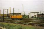 Eine noch Orangefarbene Lok der Baureihe 298 im September 1998. Hier zwischen dem BW Leipzig Hbf West und Hbf.