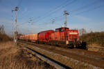 298 331 hing am Zugschluss des Nahgüters aus Wismar am 07.02.2023 in Sildemow.