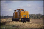 Bei Parey, Strecke Jerichow - Güsen, ist hier am 19.10.1991 die 106854 solo um 10.02.