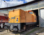 Die Werkslokomotive 105 133-3 (MEG 105 133-3 (ex MEG 85)) war beim Geraer Eisenbahnfest zusehn.