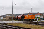 Knauf 345 382 rangierte am 04.01.2021 einen Gipszug in Rottleberode Süd.