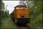 Sonderfahrt der Warener Eisenbahnfreunde am 13.05.2010 aus Waren Mritz ber Karow nach Klue. 345 970 in Klue.