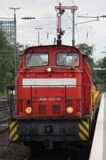 BUK 345 107 schiebt am 14.9.13 einen Bauzug aus Düsseldorf-Rath nach Düsseldorf-Derendorf-