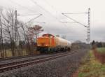 106 756-0 fuhr am 09.12.15 mit zwei Gaskesselwaggon durch Plauen/V. nach Mehltheuer.