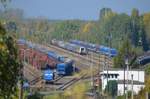 346 004-3 / 345 209-1 der Eisenbahn-Bau- und Betriebsgesellschaft Pressnitztalbahn mbH in Espenhain bei Leipzig 16.10.2016