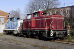 98 80 3 360 588-8 D-BBFW, zurückversetzt in den Zustand als DB-Lok 260 588, abgestellt bei der RSE in Bonn-Beuel.