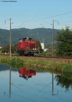 V 360 02 der EMN als Tfzf ***** (Kehl-Hausach) am Kanal in Haslach 9.9.09