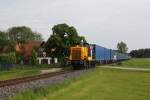 360 608 befrdert am 19.05.2012 einen Containerzug von Neumarkt (Oberpfalz) nach Sengenthal, hier kurz vor dem Ziel.