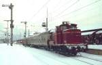 Anfang Januar 1980 rangiert 261 123-4 im Bahnhof Garmisch-Partenkirchen