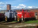 Die 362 556-3 und die 362 523-3 am 26.04.08 im AW Cottbus .