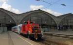 DB 363 737-8 mit dem Leerpark des IC 2445 aus Hannover Hbf, in Leipzig Hbf; 09.06.2011