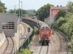 Im Oktober 2004 reaktivierte die  Bayernbahn  die Güterzüge von Nördlingen nach Wassertrüdingen und stellte zunächst zwei mal pro Woche Kesselwagen mit Industriealkohol zu. Ab 2010 weitete sie den Verkehr erheblich aus: Montags bis freitags sind seither täglich 16 bis 20 gedeckte Güterwagen von Wassertrüdingen nach Gunzenhausen unterwegs. Am 17.6.14 zog 363 661 den  Henkelzug .