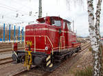   Die 364 850-8 (98 80 3364 850-8 D-VEB) der  VEB - Vulkan-Eifel-Bahn Betriebsgesellschaft mbH in Gerolstein, ex DB V 60 850, ex DB 260 850-3, ex DB 360 850-3, ex SWA 364 850-8 (Stadtwerke Andernach