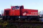 Diesellok F1 der Hafenbahn Hannover, eine Krauss Maffei ML 700C, abgestellt bei der OHE in Celle Nord, 13.12.18.