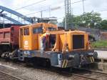 Die 312 066-4 der Erfurter Gleisbau GmbH stand am 19,06,2010 in Aachen Hbf bei der Weichenauswechselung.