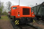 IGTL V18 (LKM 261473, ex DB Bahnbau Gruppe 4) am 23.04.2023 bei der Saisoneröffnung im Bw Glauchau.