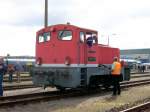 V 18 001 war am 30.08.08 fr den Rangierdienst innerhalb des SFW Delitzsch zustndig, z.B. um Wagen der Sonderzge zu rangieren.