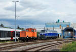 Anlässlich des Tags der offenen Tür unternahm 312 114-2 (102 114-6 | LKM V 23) Führerstandsmitfahrten über das Gelände der Halberstädter Bahnwerkstatt.