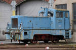 Die ursprünglich an die VEB Fettchemie Karl-Marx-Stadt ausgelieferte Diesellokomotive LKM V22 (262.6.670) aus dem Jahr 1970 steht jetzt im Sächsischen Eisenbahnmuseum Chemnitz-Hilbersdorf. (September 2020)