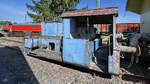 Eine nicht näher bezeichnete Köf-Rangierlokomotive, vermutlich die ML 2/2 15448 von Krauss-Maffei war Mitte September 2019 im Eisenbahnmuseum Heilbronn abgestellt