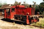 Kf D11 (ex-DB 323 939-9) der Bentheimer Eisenbahn AG auf Bahnhof Emlichheim am 9-8-1995.