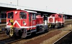 Ein doppeltes Lottchen in Form von 335137 und 335202 im Bahnhof Hamm in Westfalen am 12.10.1997.