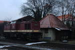 199 874-9 hat gerade die Wagen für den nächsten Zug bereit gestellt und fährt jetzt in die Einsatzstelle Wernigerode.