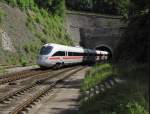 DSB 605 007 am 09.07.2015 bei der Ausfahrt aus dem Brandleitetunnel in Oberhof (Thür).