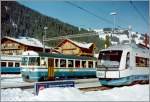 BOB auf Abwegen: BOB (Bayrische Oberland Bahn)-Intergraltriebzüge stellten für einige Tage behelfsmässig die Verbindugn von Spiez nach Zweisimmen (Anschluss MOB) sicher, nachdem der