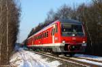 DB 610 004 + 504 Pendolino als RE 5283 Nrnberg - Cheb, KBS 860 Nrnberg - Marktredwitz, fotografiert bei Immenreuth am 11.02.2012