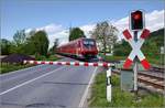 611 034 am Bahnübergang der B 34 beim Markhof.