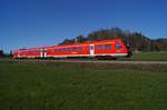 612 002 war am 09.04.2017 als RE 3889 auf dem Weg von Ulm nach Oberstdorf und hat gerade den Bahnhof Sonthofen verlassen.