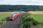 612 491 als RE3431 nach Hof Hbf bei Marktleuthen, 04.09.2016