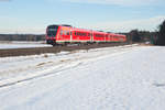 612 098 als RE 3692 von Regensburg Hbf nach Hof Hbf bei Oberteich, 05.02.2017