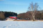 612 092 als RE 3697 von Hof Hbf nach Regensburg Hbf bei Oberteich, 05.02.2017