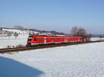 Der 612 007 als RE nach Oberstdorf am 15.12.2018 unterwegs bei Flecken.