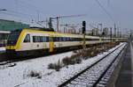 612 129-6 erreicht am 4.1.2019 als IRE3254 von Ulm Hauptbahnhof den Stuttgarter Hauptbahnhof.