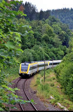 612 054-6 und 612 008-2 (Bombardier RegioSwinger) unterwegs am Hubertusweg in Beuron.