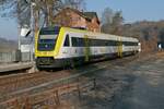 612 009 als RE 55 / RE 3249, Villingen (Schwarzwald) - Ulm, am 08.03.2021 in Sigmaringendorf.