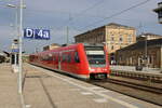 DB 612 980 als RE 3423 aus Nrnberg Hbf, am 03.10.2023 in Hof Hbf.