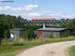 Ein Unbekannter 612er auf der Fahrt richtung Hof, whrend er gerade das Thlauer Viadukt berquert, 19.07.2010