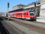 8.3.2011 12:23 DB AG Baureihe 612 166 als RE von Hof (Saale) Hbf nach Neuenmarkt-Wirsberg wartet in Hof (Saale) Hbf auf die Abfahrt.